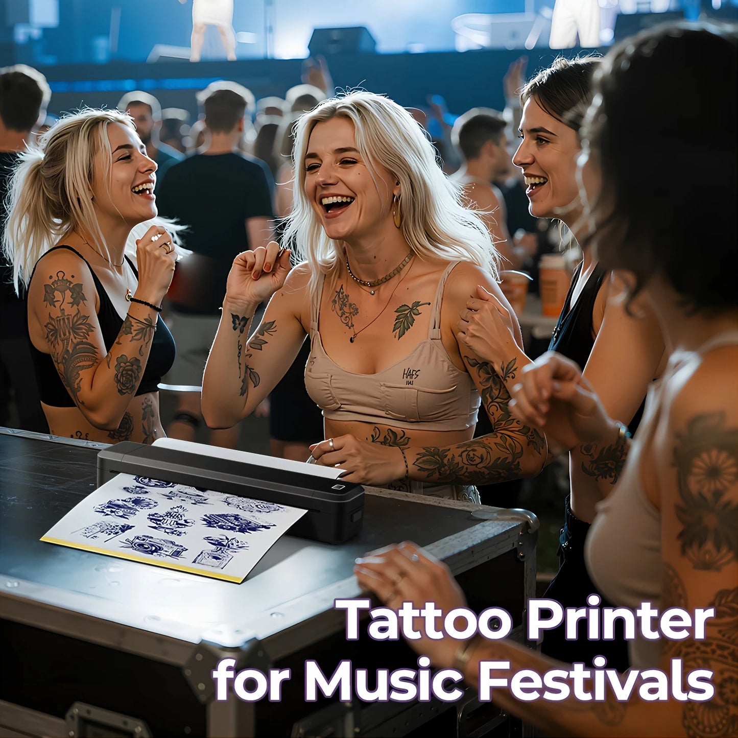 Marklife Portable A4 Thermal Printer Multifunctional Tattoo Document Printer Bluetooth-compatible HD Printing Tattoo Machine