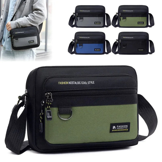 Multi-pockets Men's Business Bag Work Travel Canvas Crossbody Bag New Men's Shoulder Bag Waterproof Large Capacity for Male