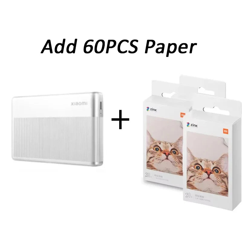 Xiaomi Pocket Photo Printer 1s Wireless Bluetooth Thermal Print ZINK Inkless Technology Xiaomi App Portable Photo Printing
