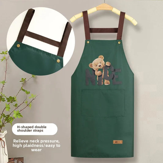 Apron with Straps for Cooking, PVC Waterproof and Oil-Resistant Waist Apron for Restaurant, Catering, and Coffee Shop Workwear