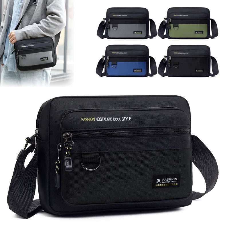 Multi-pockets Men's Business Bag Work Travel Canvas Crossbody Bag New Men's Shoulder Bag Waterproof Large Capacity for Male