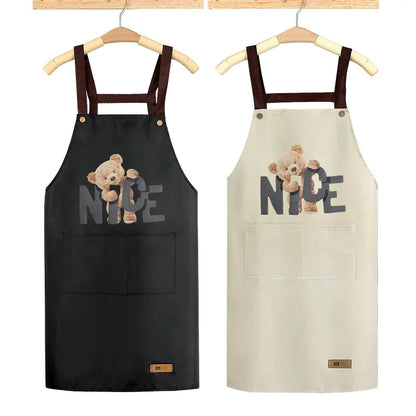 Apron with Straps for Cooking, PVC Waterproof and Oil-Resistant Waist Apron for Restaurant, Catering, and Coffee Shop Workwear