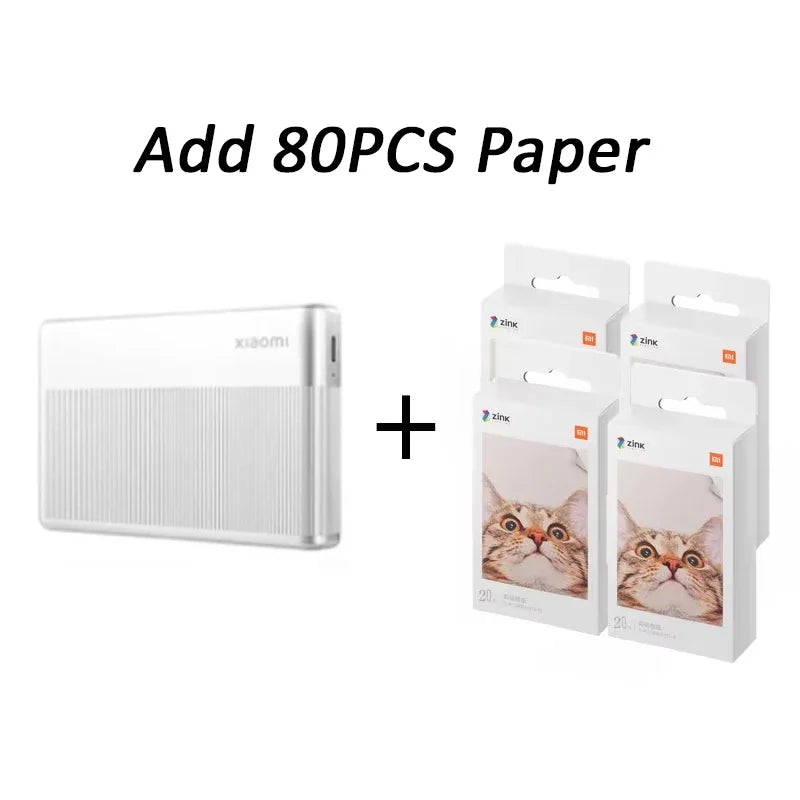 Xiaomi Pocket Photo Printer 1s Wireless Bluetooth Thermal Print ZINK Inkless Technology Xiaomi App Portable Photo Printing