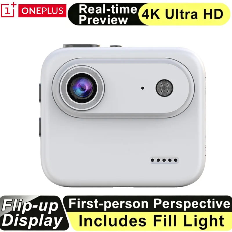 OnePlus Action Camera Recorder Flip Screen 4K HD Ultra Clear Recording VLOG Anti Shake 143 ° Wide-angle Helmet Outdoor Mini Cam