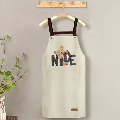 Apron with Straps for Cooking, PVC Waterproof and Oil-Resistant Waist Apron for Restaurant, Catering, and Coffee Shop Workwear