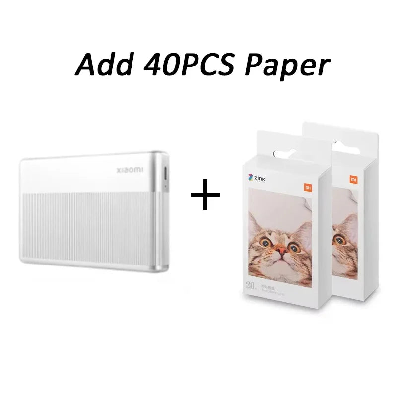 Xiaomi Pocket Photo Printer 1s Wireless Bluetooth Thermal Print ZINK Inkless Technology Xiaomi App Portable Photo Printing