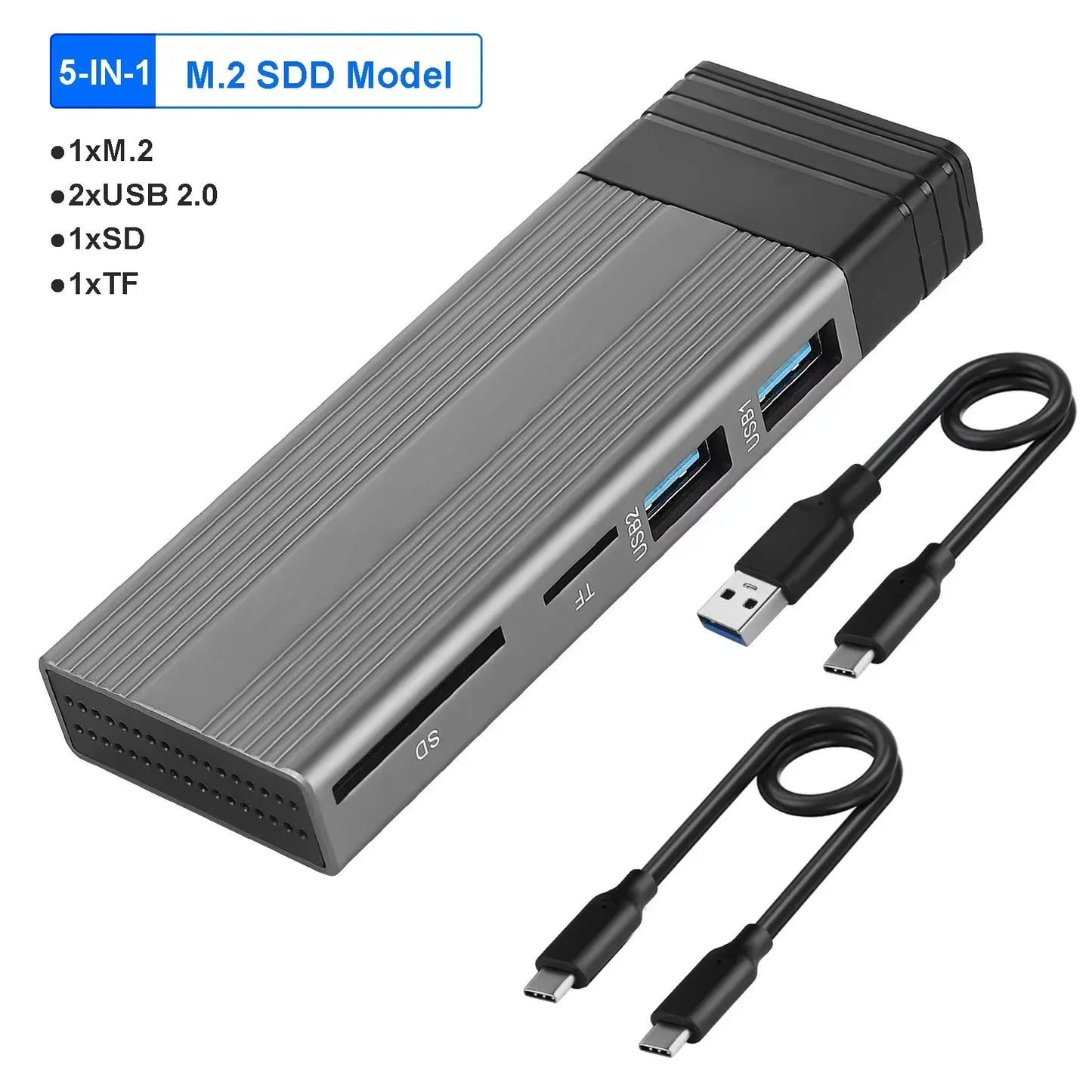 8-in-1 USB 3.2 Hub With Disk Storage Function Multi Adapter Card Reader Type C to HDMI-Compatible Splitter For Laptops Macbook