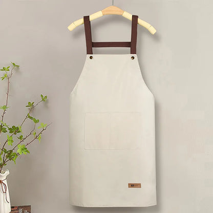 Apron with Straps for Cooking, PVC Waterproof and Oil-Resistant Waist Apron for Restaurant, Catering, and Coffee Shop Workwear